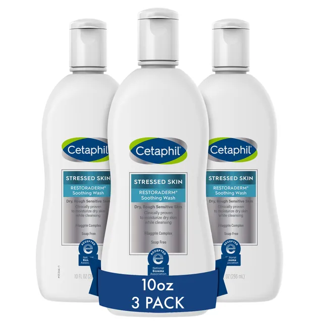 cetaphil-restoraderm-soothing-wash-3-x-10-fl-oz-gentle-cleanser-for-dry-stressed image 1