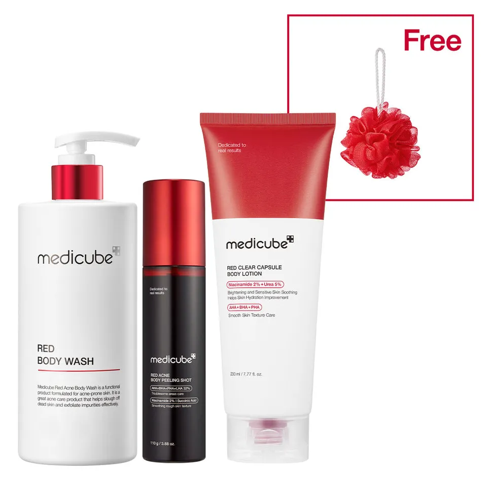 medicube-red-glow-body-essentials-exfoliating-body-set-for-back-acne-and-kp image 1