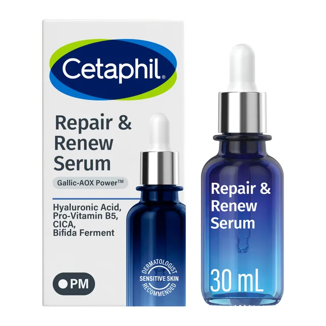 cetaphil-repair-renew-night-serum-with-gallic-acid-vitamin-e-1-fl-oz-for-stresse image 1