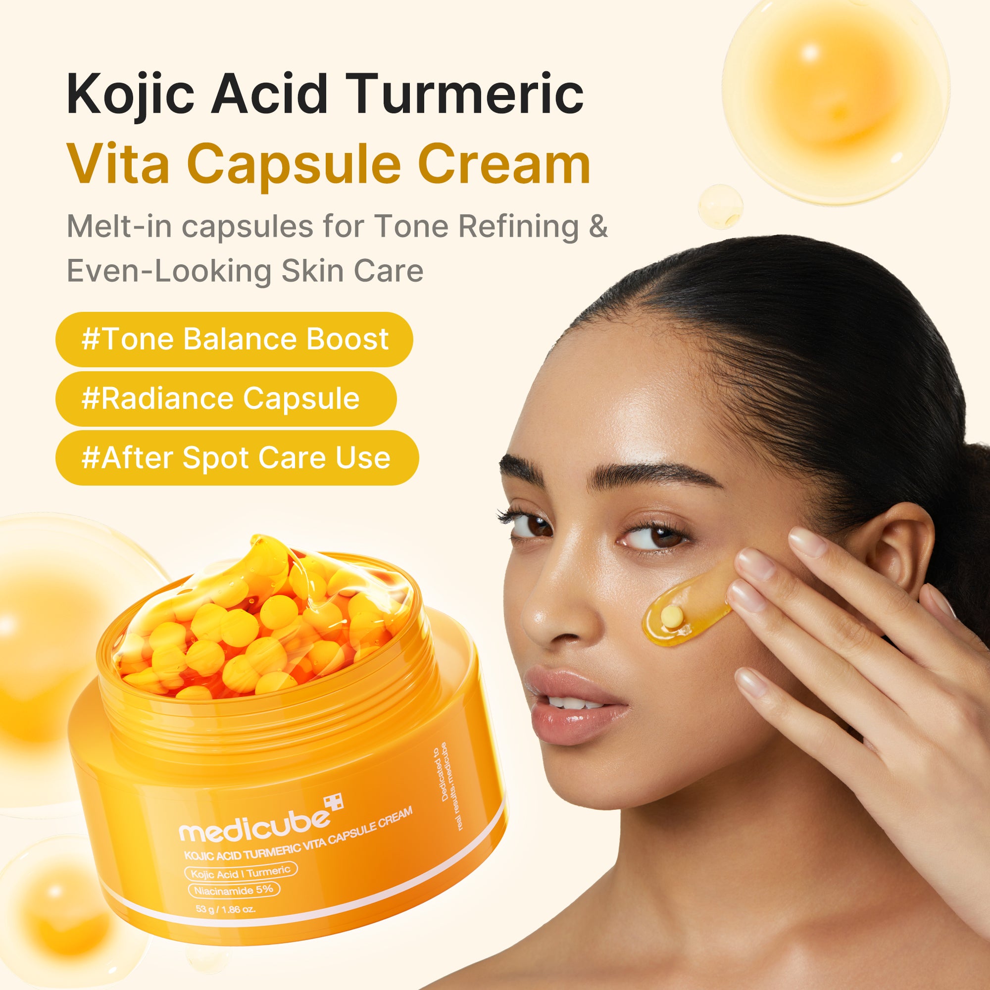 medicube-kojic-acid-turmeric-vita-capsule-cream-brightening-tone-correcting-mois image 2