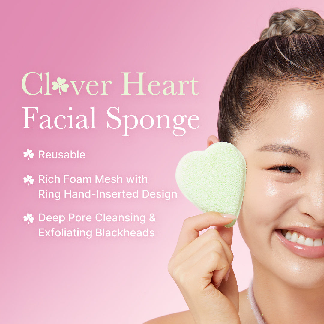 medicube-clover-heart-facial-sponge-gentle-exfoliating-sponge-for-blackhead-remo image 2