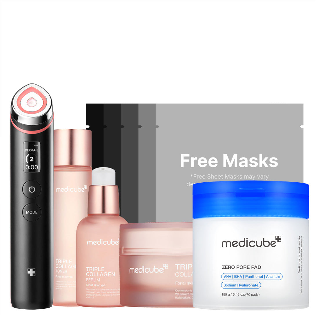 medicube-glow-up-full-facial-set-6-in-1-booster-pro-triple-collagen-trio-zero-po image 1