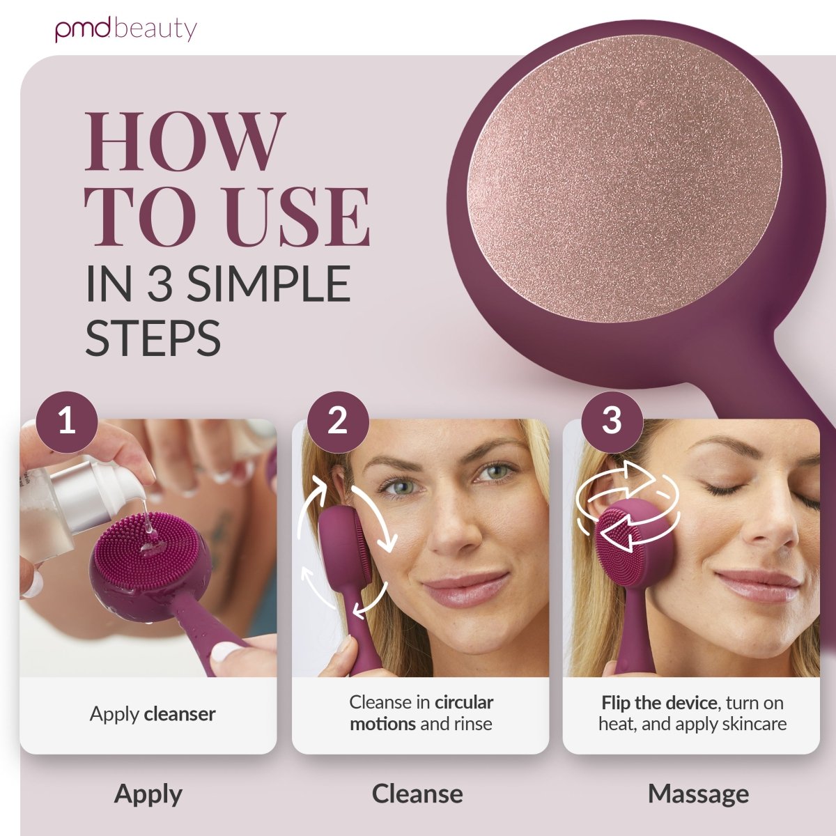 pmd-beauty-clean-pro-with-sonicglow-activewarmth-silicone-cleansing-device image 5
