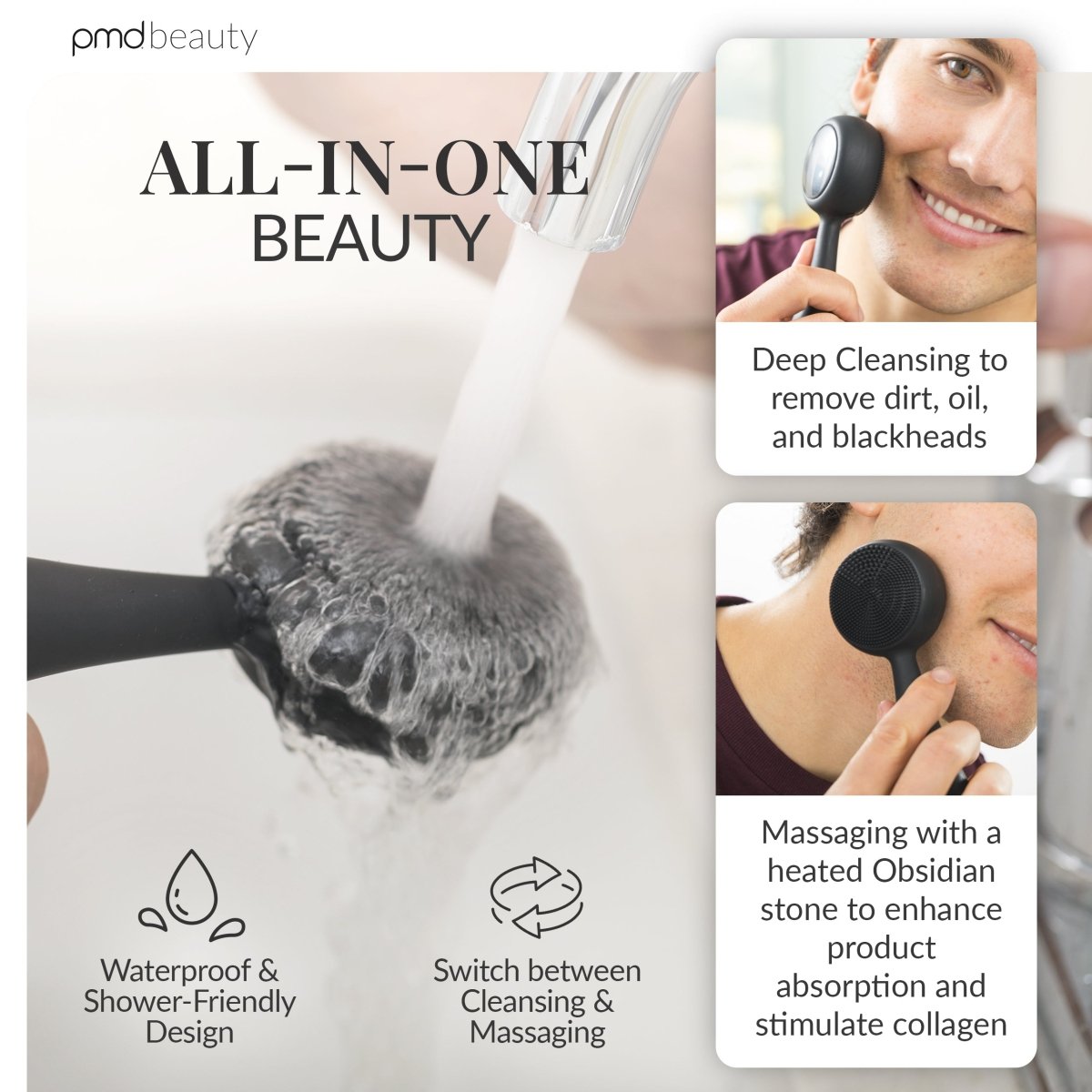 pmd-beauty-clean-pro-ob-smart-sonic-facial-cleansing-device-with-obsidian-stone image 3