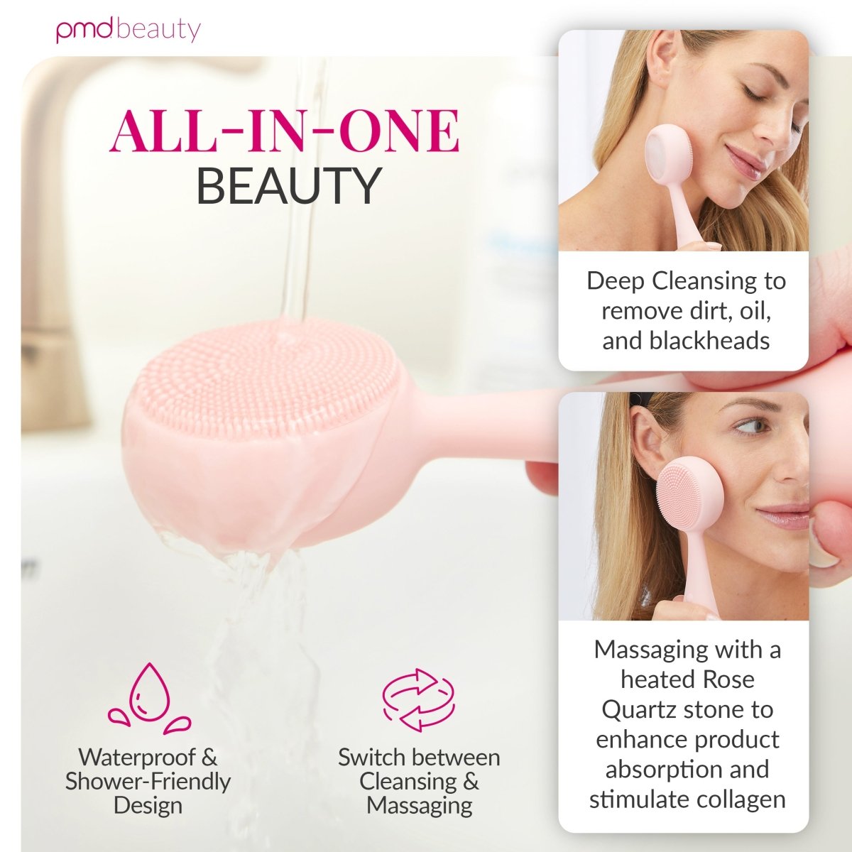pmd-beauty-clean-pro-rq-sonicglow-rose-quartz-facial-cleansing-device image 3