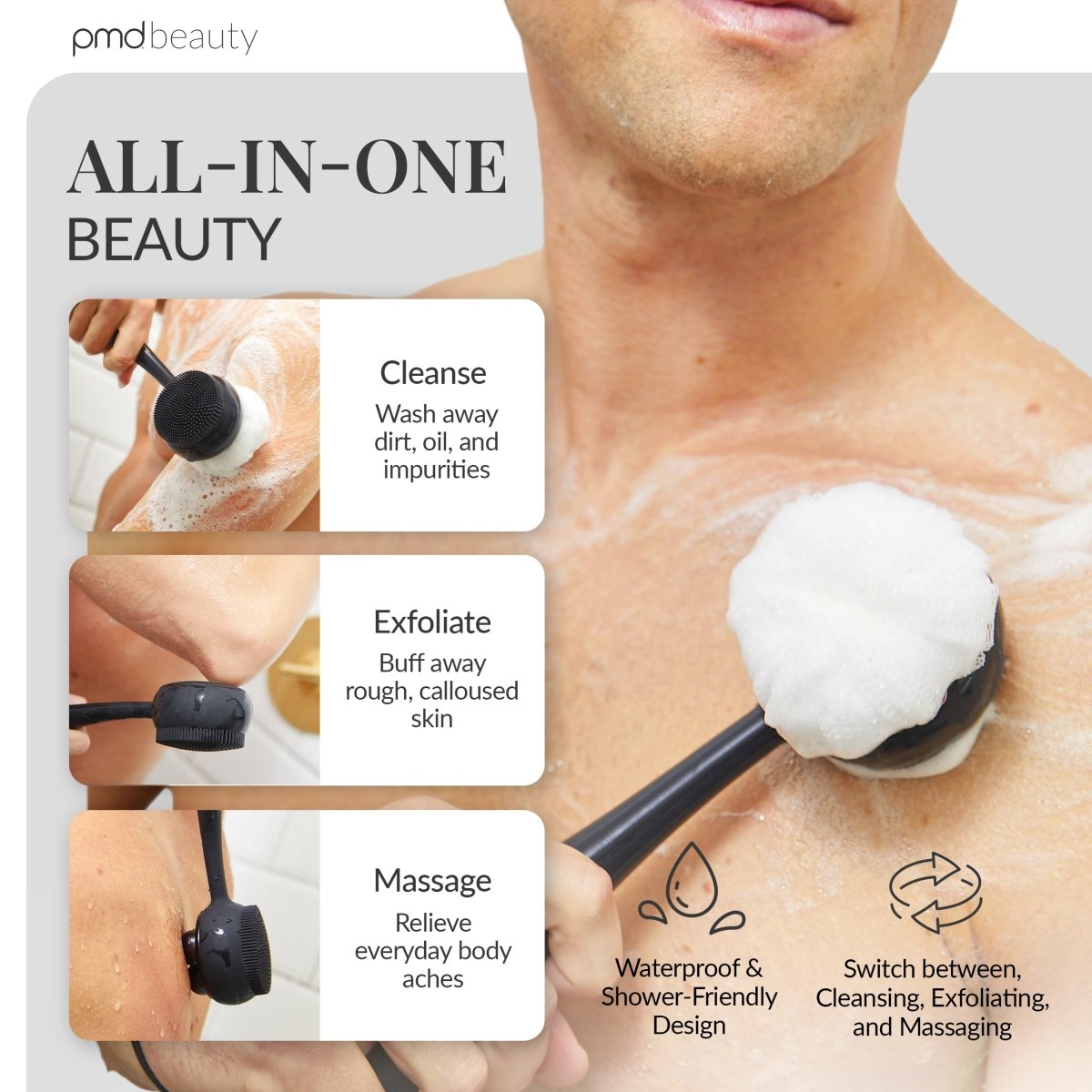 pmd-beauty-pmd-clean-body-for-men-sonic-body-cleansing-exfoliating-device image 3