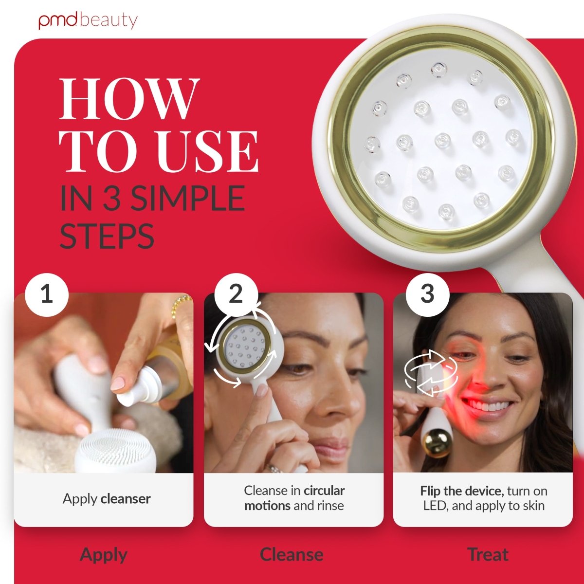 pmd-beauty-led-clean-redvolution-red-light-therapy-sonic-cleansing-device image 5