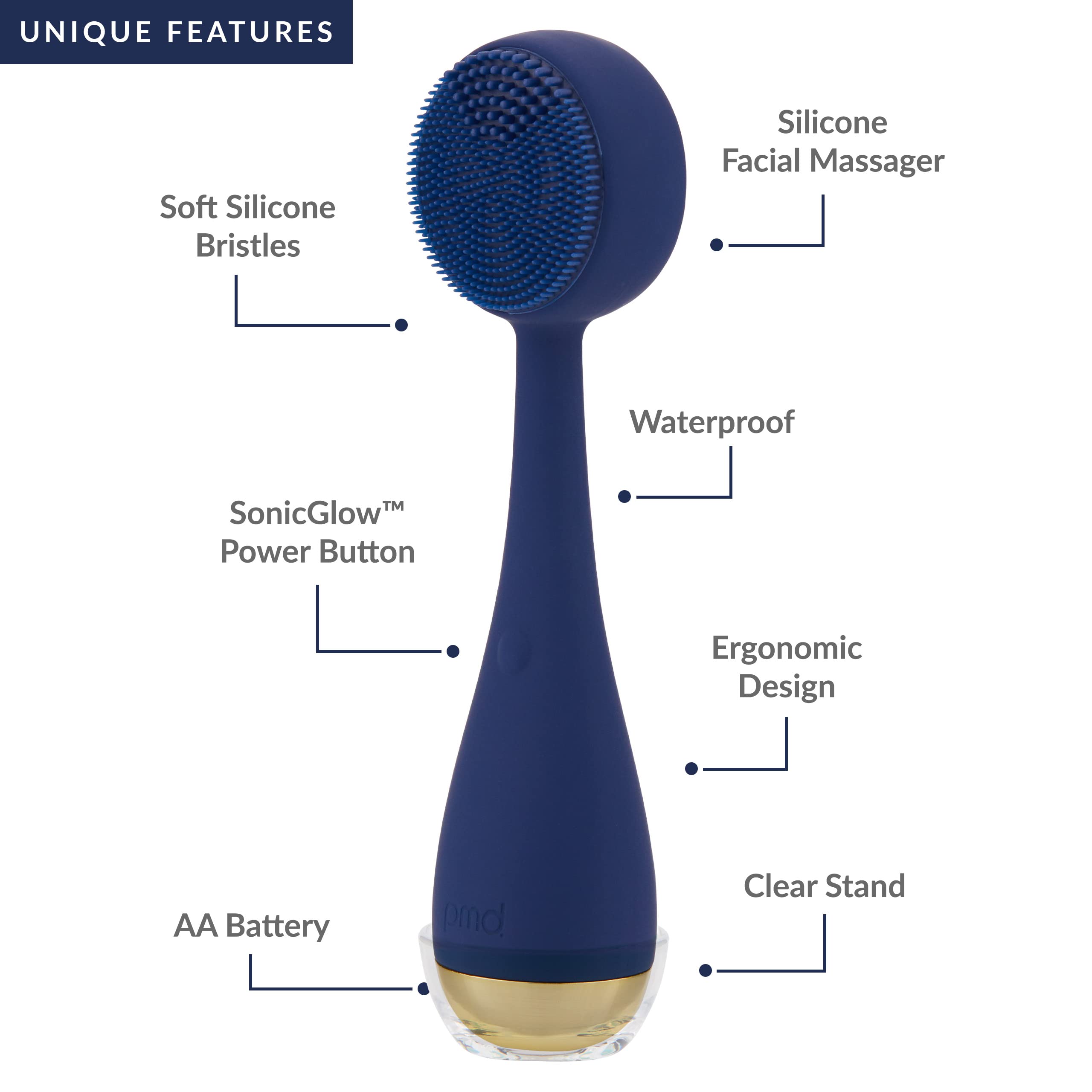 pmd-beauty-clean-facial-cleansing-brush-waterproof-silicone-face-cleanser-with-s image 8
