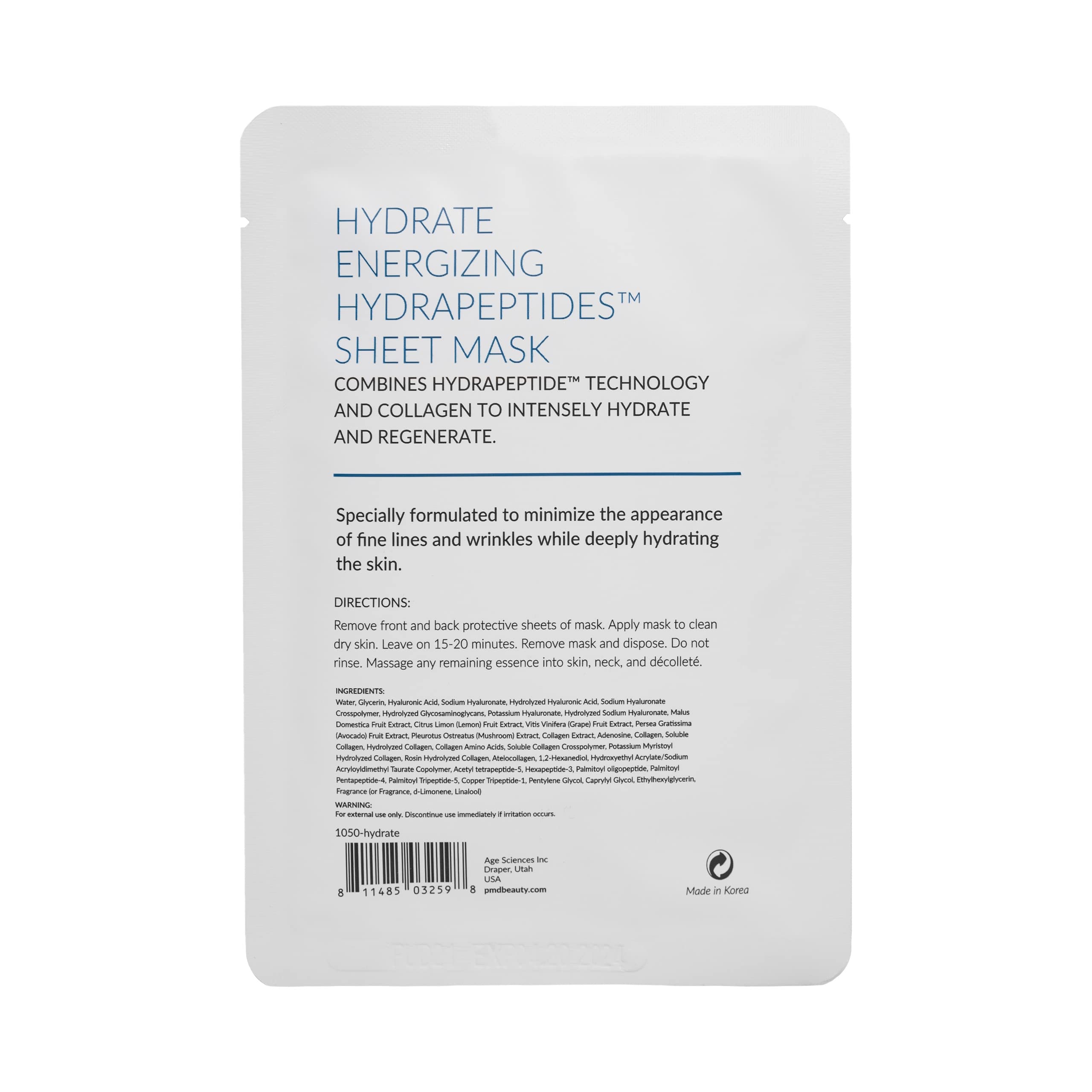 pmd-beauty-hydrate-energizing-hydrating-peptides-sheet-mask-5-count image 2