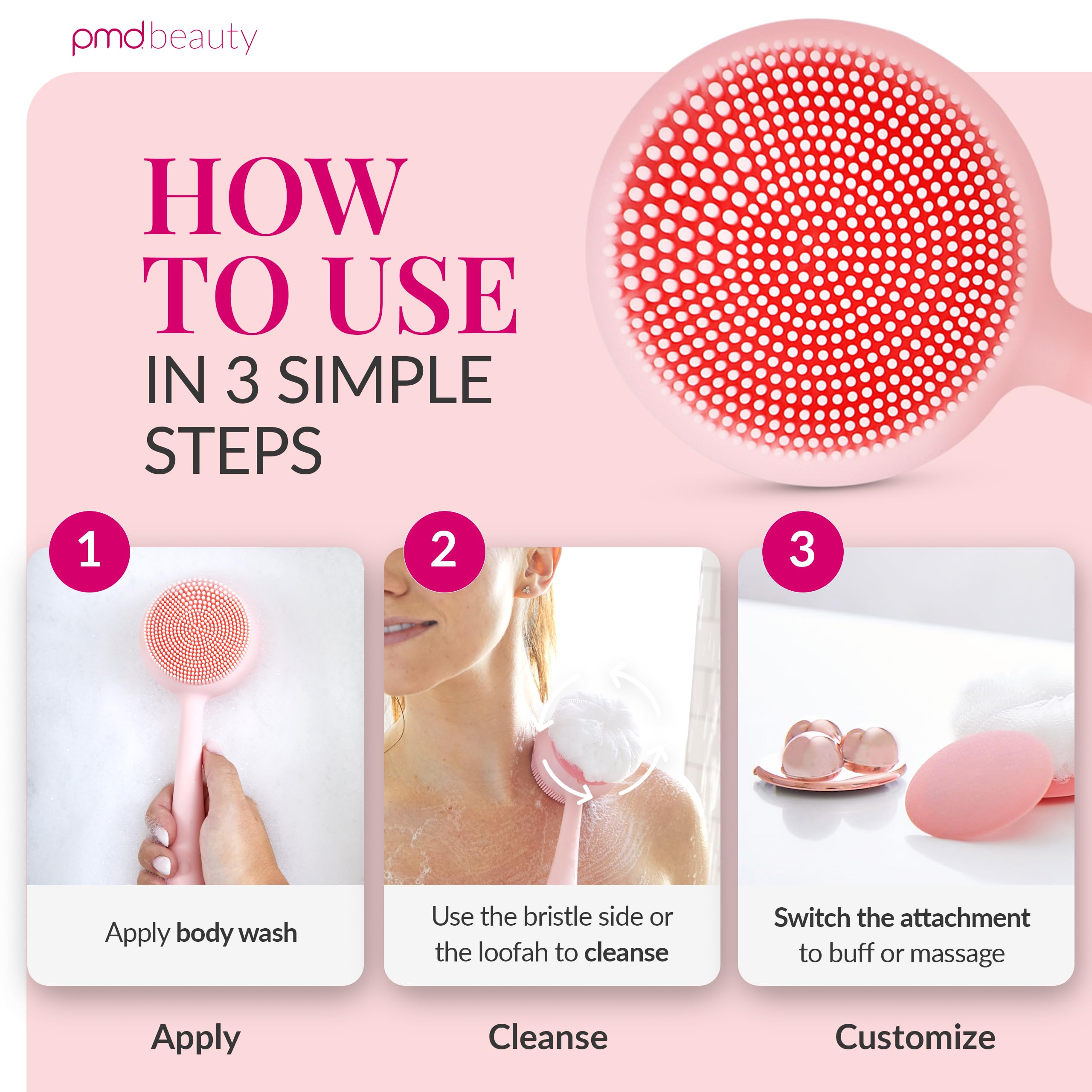 pmd-beauty-clean-body-electric-smart-cleansing-device-with-3-attachments image 5