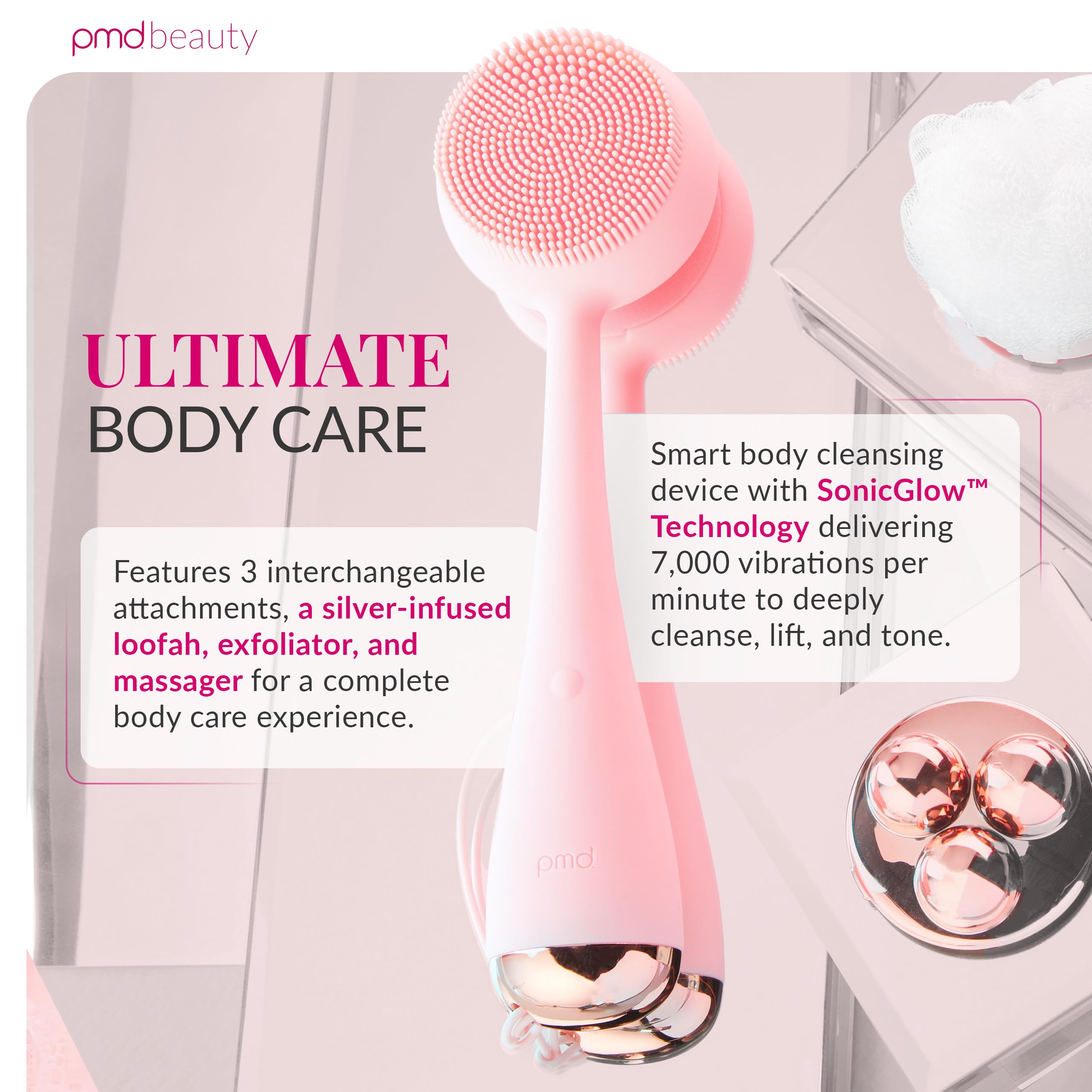 pmd-beauty-clean-body-electric-smart-cleansing-device-with-3-attachments image 2