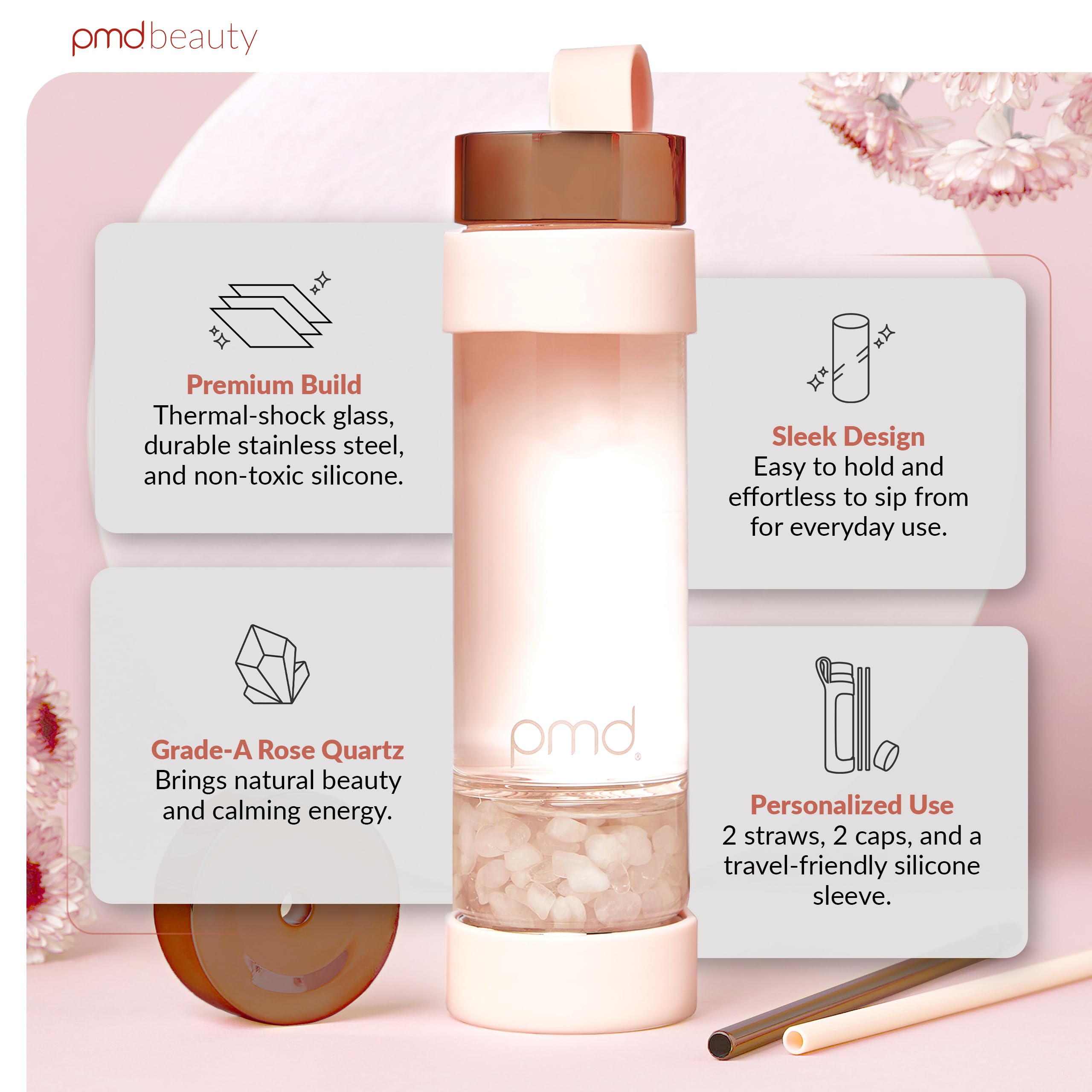 pmd-beauty-aqua-glass-water-bottle-kit-with-grade-a-rose-quartz-stones-16-2-oz-b image 2