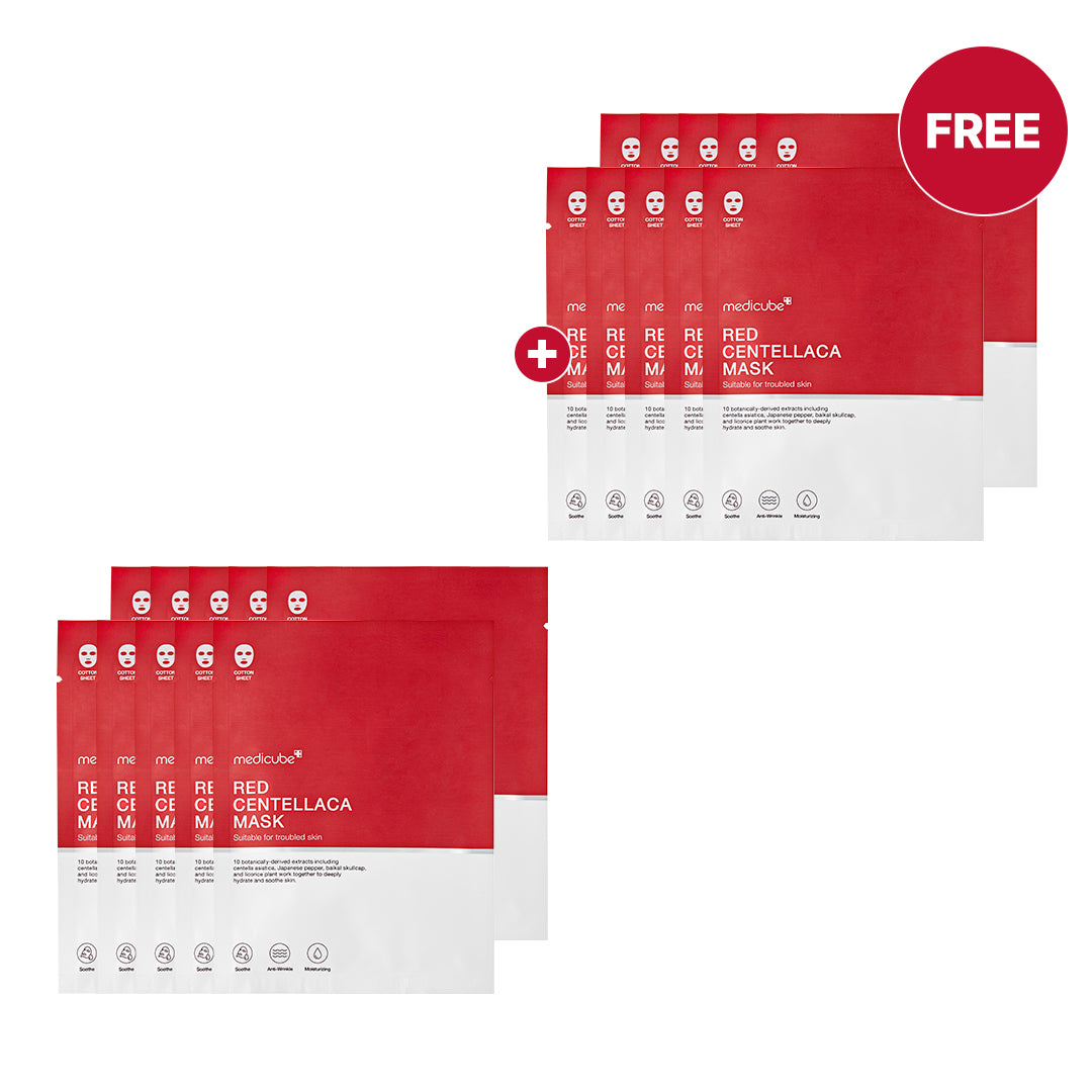 medicube-red-centellaca-mask-3-step-kit-cleanser-toner-cotton-sheet-mask-for-sen image 3